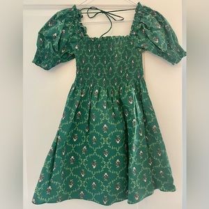 Hill House Athena Nap Dress in Emerald Trellis